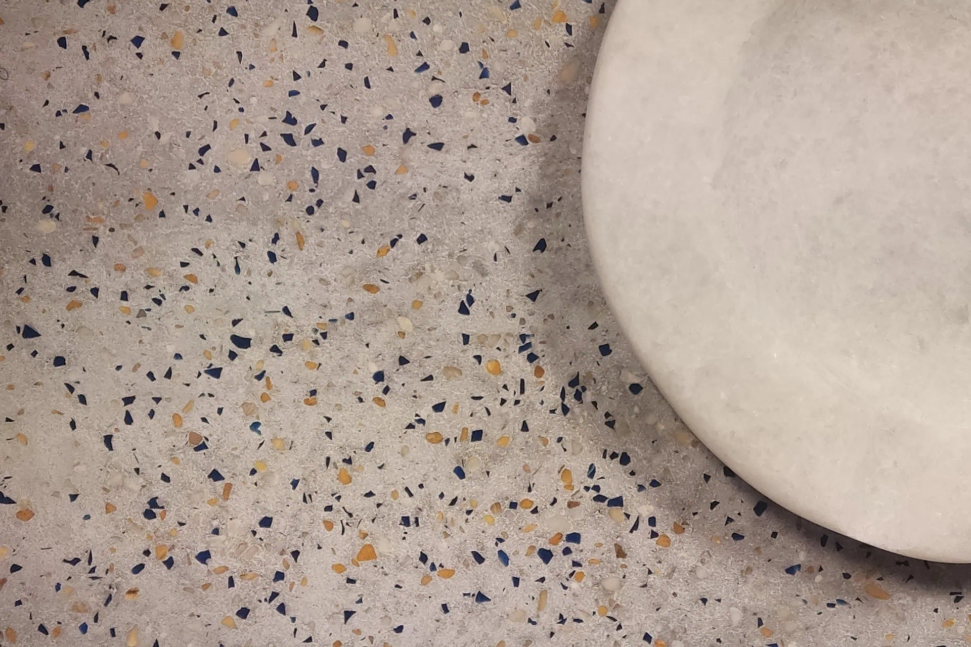 Marble on mosaic